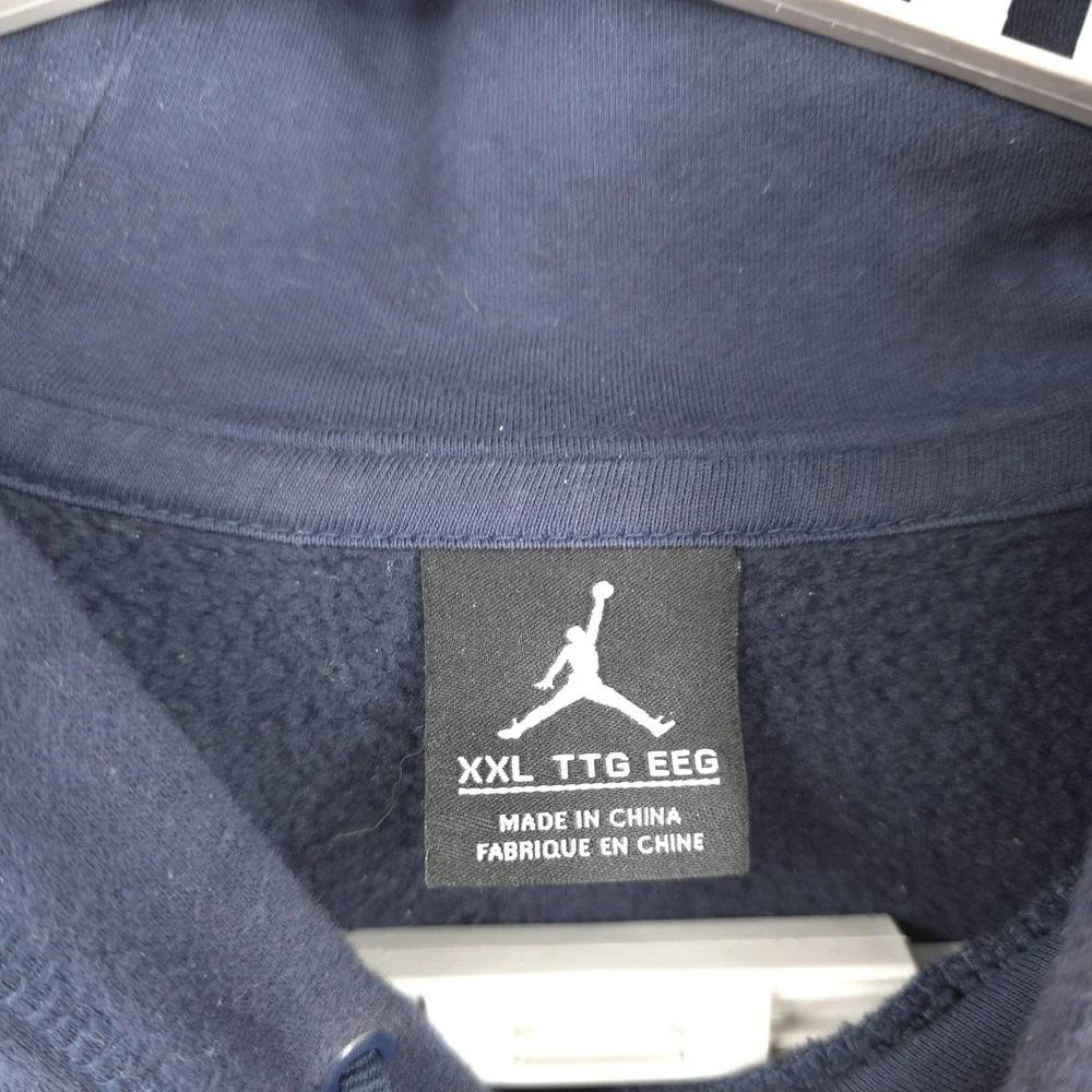 Nike Jordan Air Hoodie Mens 2XL Blue Pullover Fleece‎ Graphic Gym Y2k Streetwear